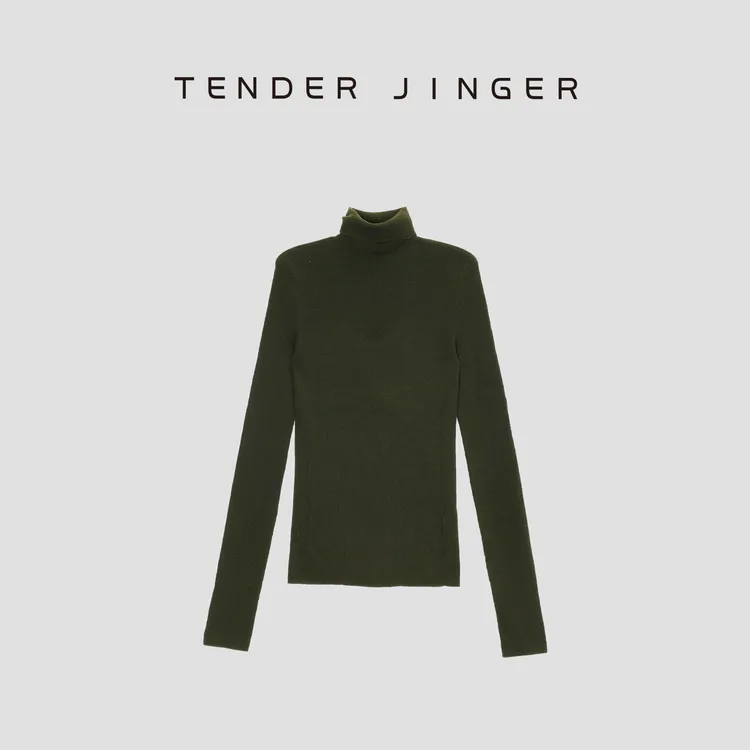 Tender Jinger【黑标】撒克逊羊毛120支高领针织打底衫T54CY339C