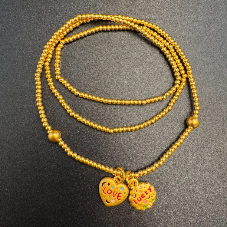 足金999 幸运与爱三圈两用古法三圈