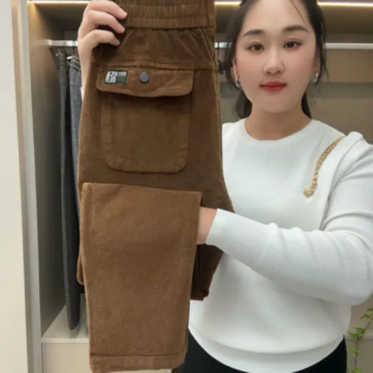 男士条绒休闲直筒裤8019