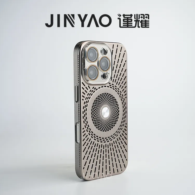 谨耀鸟巢镂空散热壳适用苹果16ProMax手机壳15Pro炫酷14磁吸圈13