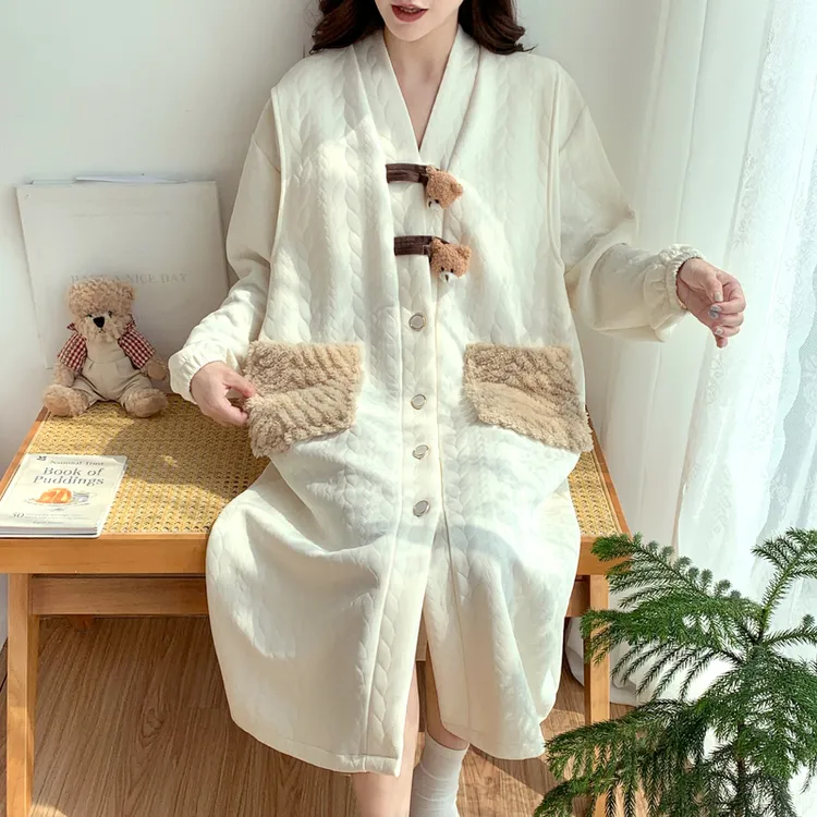 生产孕妇裙待产裙裤秋冬带胸垫哺乳月子服产妇保暖长款入院