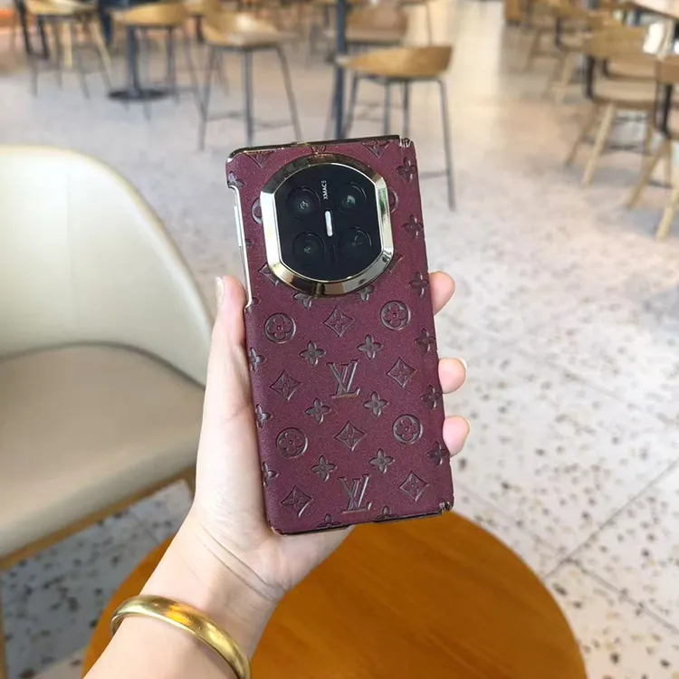 适用华为Matex7手机壳新款磁吸双中轴潮牌闪粉印花x7时尚电镀后壳