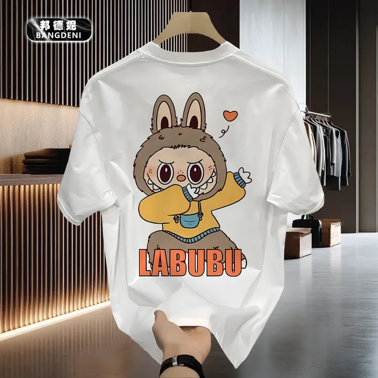 邦德妮2025夏季新款个性设计感圆领宽松百搭纯棉短袖男女同款T恤