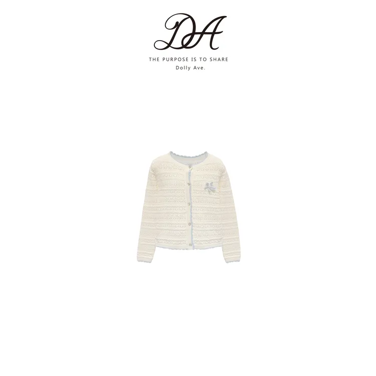 【现货】Dolly Ave「少女系列」星柔 天丝海星镂空刺绣女童百搭开衫