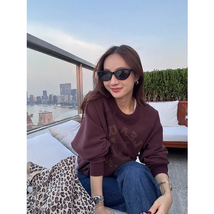 KEEP KAPU靠谱【美式调性】浆果色全棉圆领插肩印花卫衣KP253390