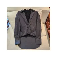 25461656【天空之城】弹力高领拼接亮钻套头上衣