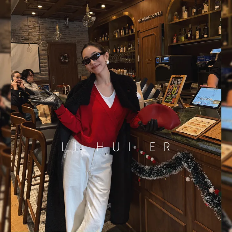 LiHuiEr李慧儿【十二星宿】2025新款百搭舒适百搭红色毛衣LL0251365
