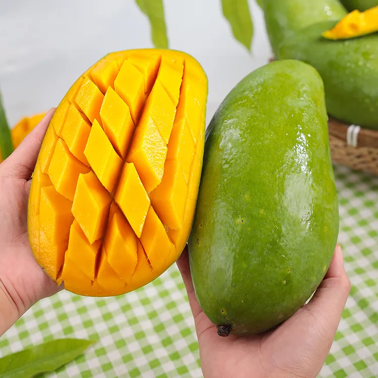 【正宗大青芒】大青芒新鲜芒果青皮金煌芒大芒果5-10个带箱9.5-10斤