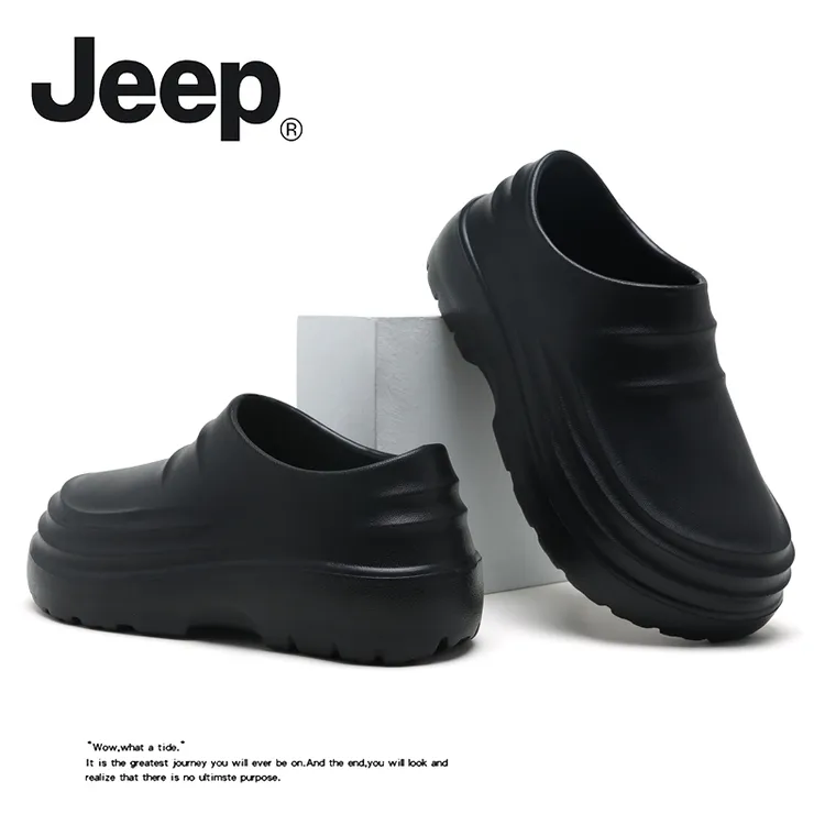 JEEP/吉普包头拖男厚底时尚防滑简约男士休闲eva外穿轻便厨师鞋