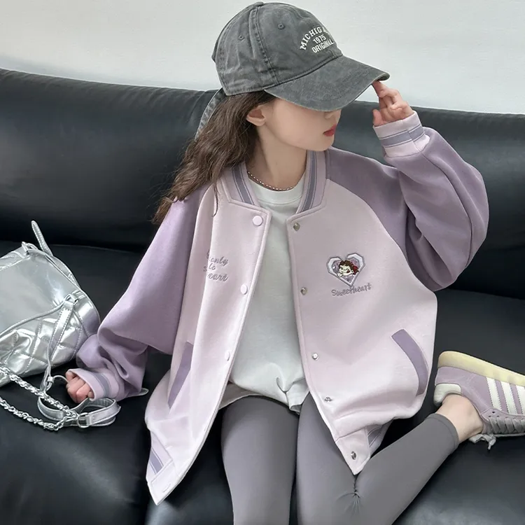 女童春装外套2025新款儿童女大童春秋款洋气女孩子春季童装棒球服