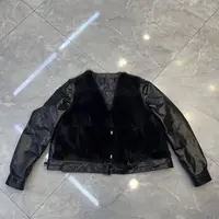 由米-冬季新款女皮衣袖子可拆卸短款时尚休闲设计师9799