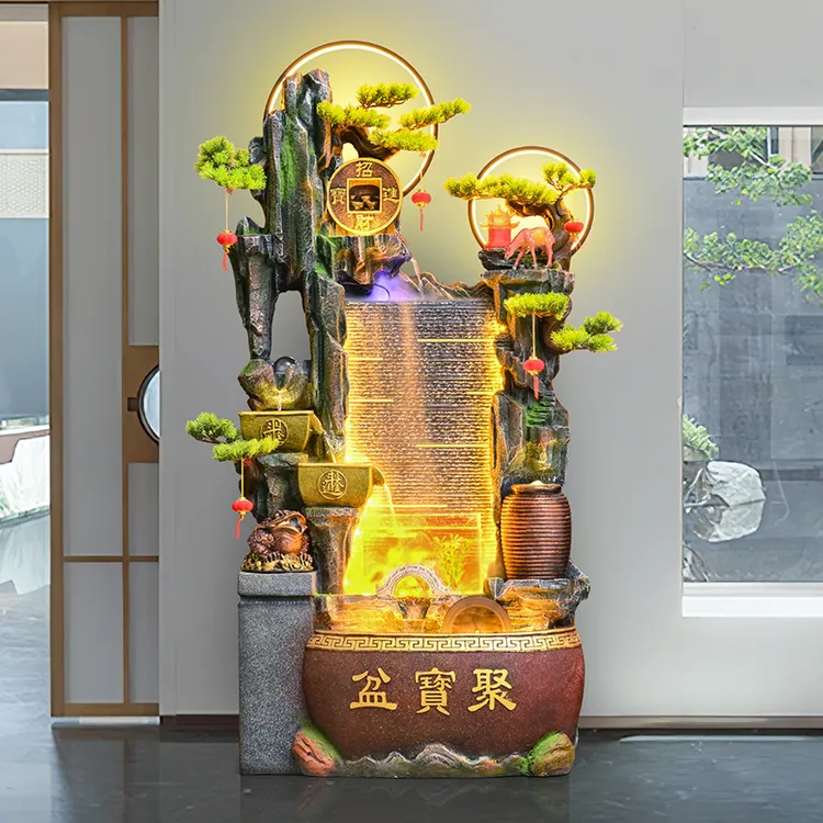 大型假山流水喷泉落地摆件鱼缸客厅酒店阳台办公室流水摆件循环水