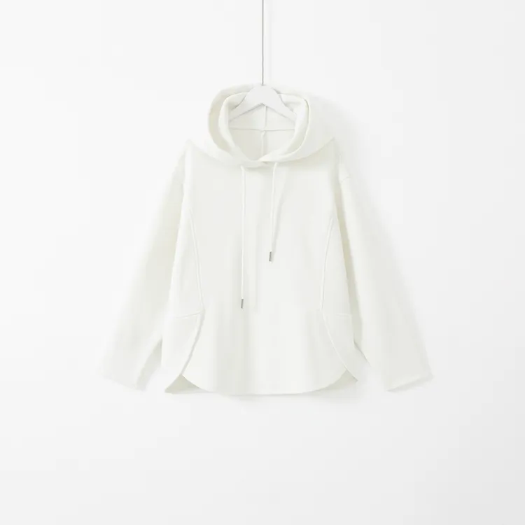 几里与麻 减龄开叉抽绳连帽加绒卫衣 衣长65胸围126 2092341