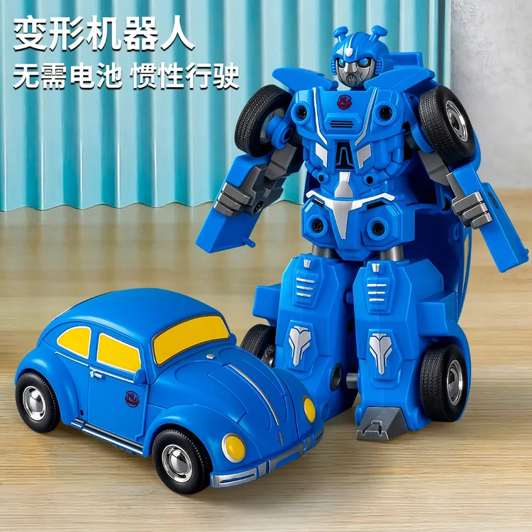 2025新款老爷车变形战警玩具3-6岁儿童玩具惯性玩具车变形机器人