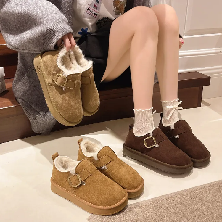 2025年冬季女鞋爆款加绒勃肯女鞋