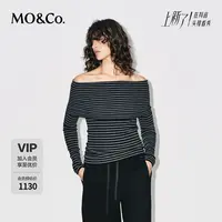 MOCO针织衫2025冬新品吸光发热解构斜口两穿一字肩修身MBE4SWTT09