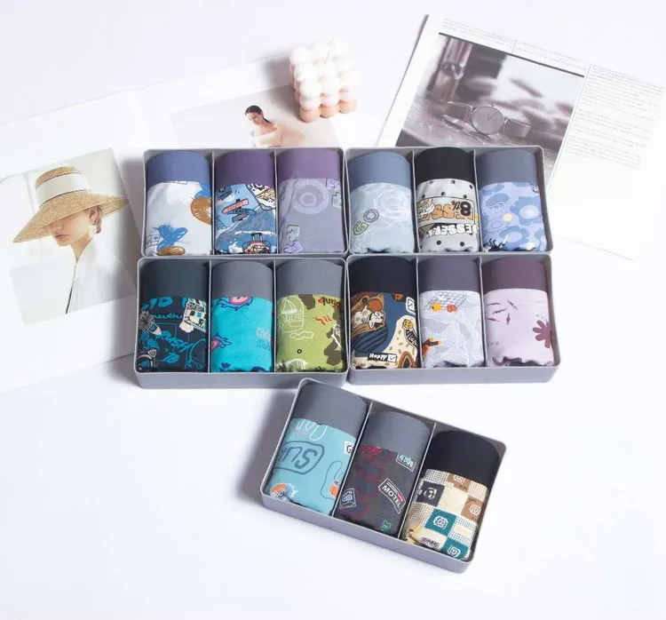 无痕内裤3条礼盒装干爽抑菌2025新款潮流轻便舒适透气男士内裤