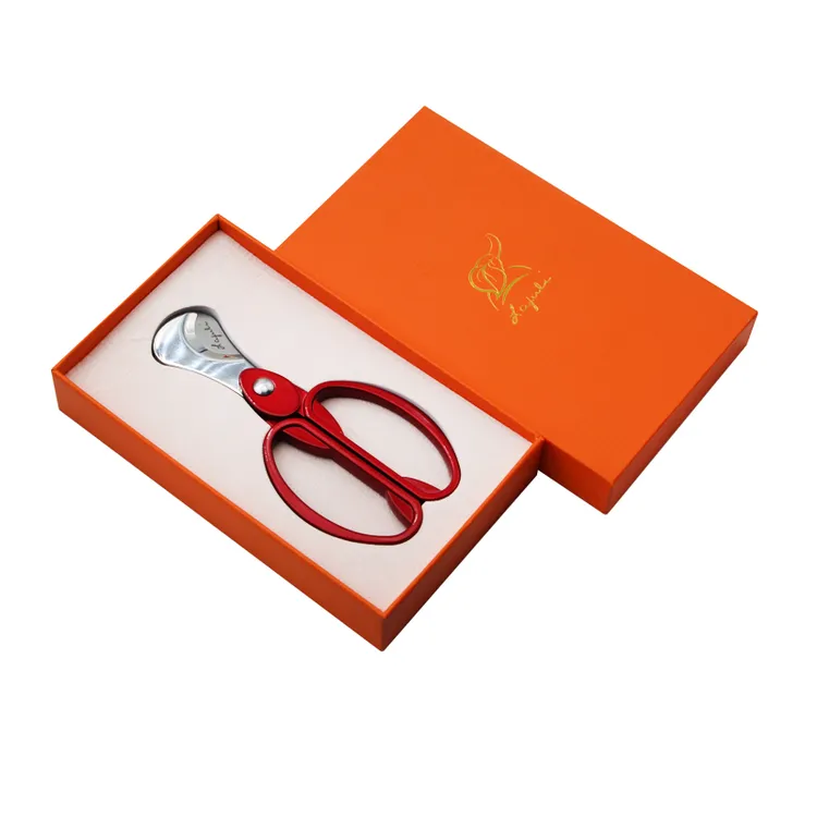 包邮 Lafuli手柄式雪茄剪刀 全金属锋利耐用红色手握式雪茄剪