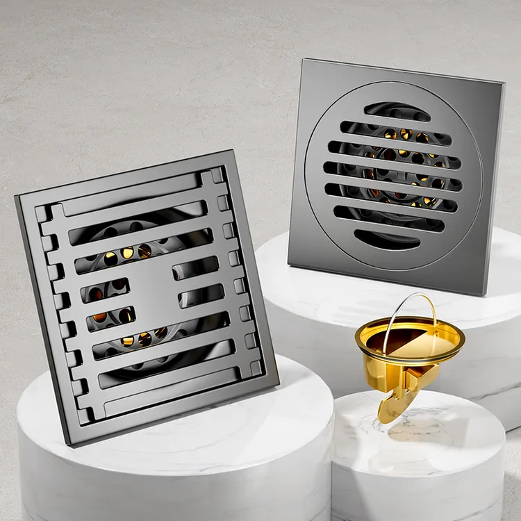 防臭地漏枪灰不锈钢卫生间浴室洗衣机通用下水道全铜芯防返臭神器