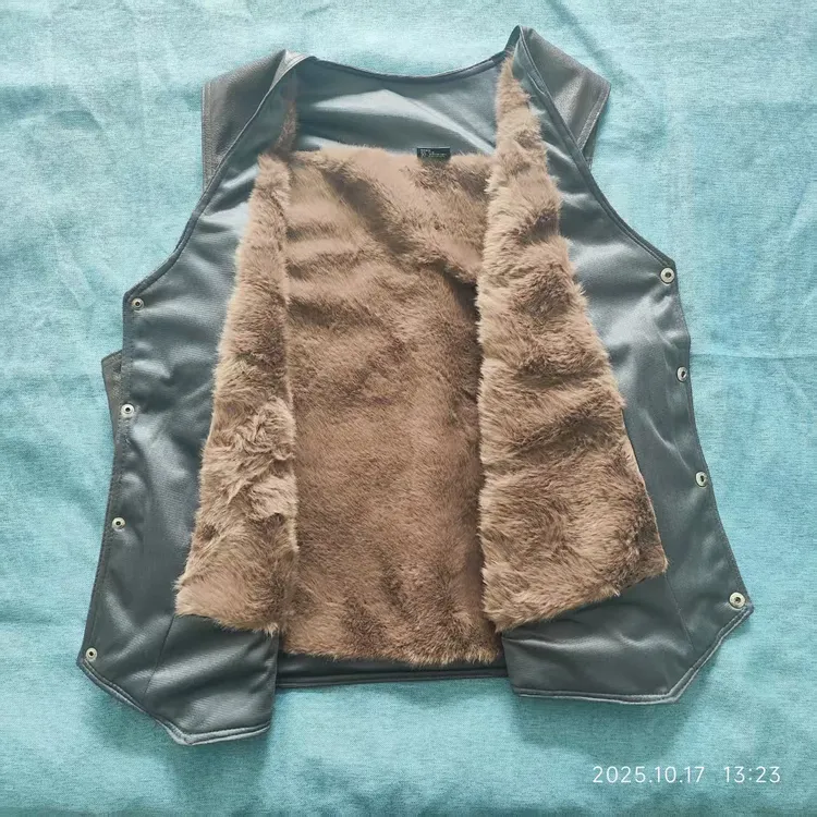 厚款短款秋冬居家涂层马甲标准冬季常规款通用爸爸装加绒加厚坎肩