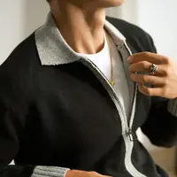 Beauline秋冬季拼接开衫针织男女同款常规毛衣针织衫短款情侣外套
