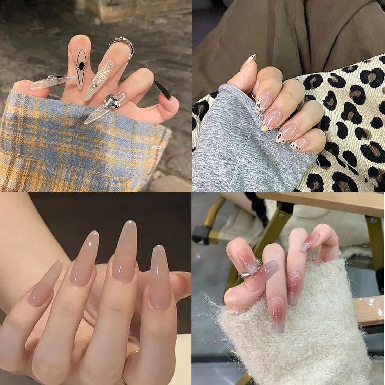 穿戴甲蝴蝶结指美甲贴片美甲可爱小众中长款穿戴假指甲24片盒装