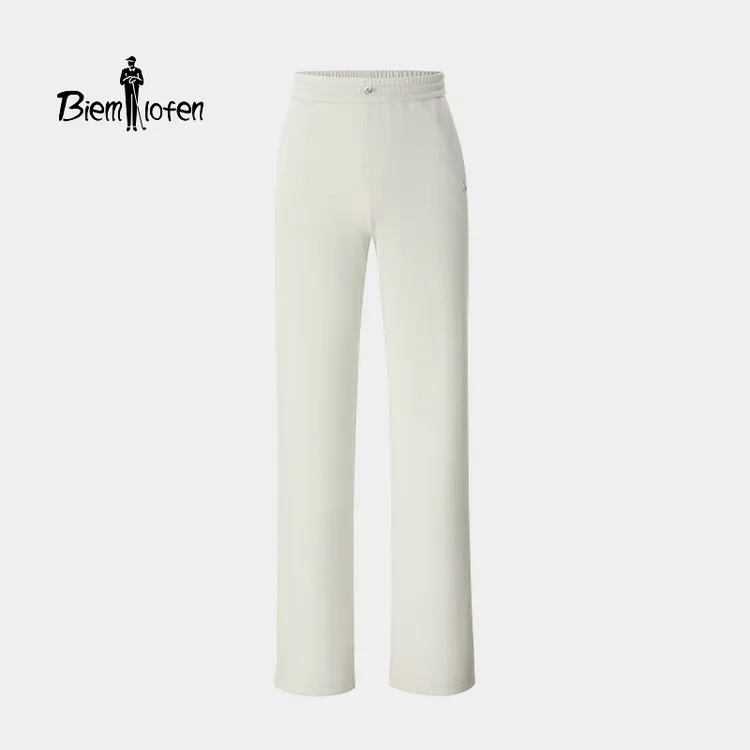 【莫代尔】比音勒芬25秋季新款女士松紧腰头柔软直筒针织休闲裤A25X