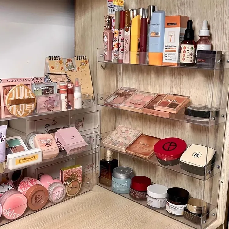 化妆品收纳盒高颜值亚克力护肤品置物架多层收纳架烟柜展示柜卧室