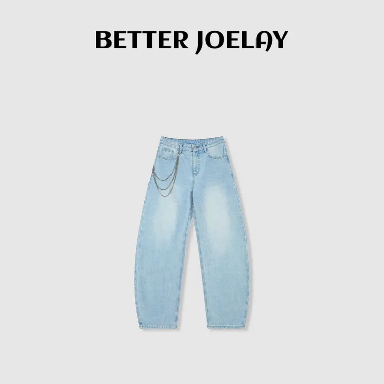 BETTERJOELAY-【靛蓝裁月】百分百棉百搭牛仔裤时尚简约直筒JG9612