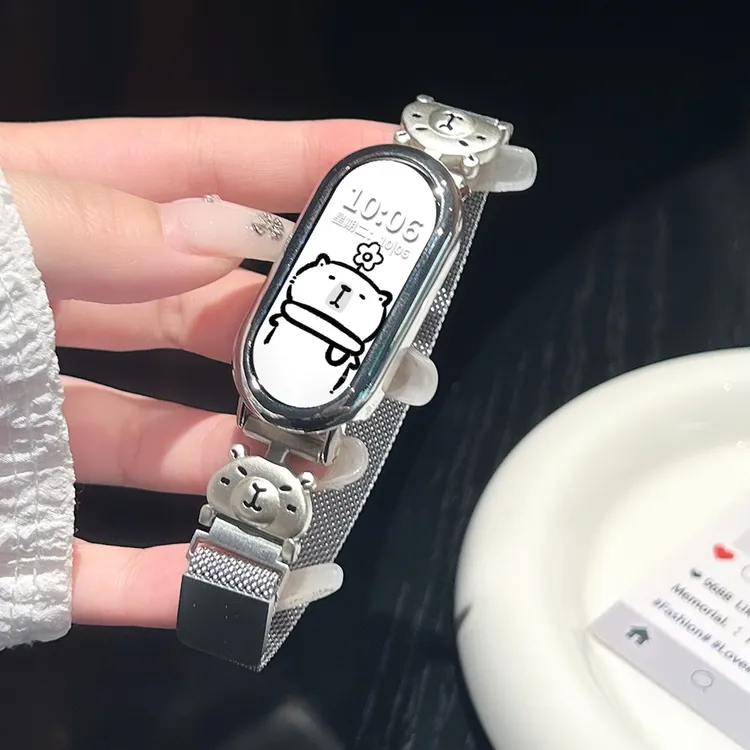 卡皮巴拉适用小米手环10表带9米兰磁吸8可爱卡皮7NFC轻奢高级腕带