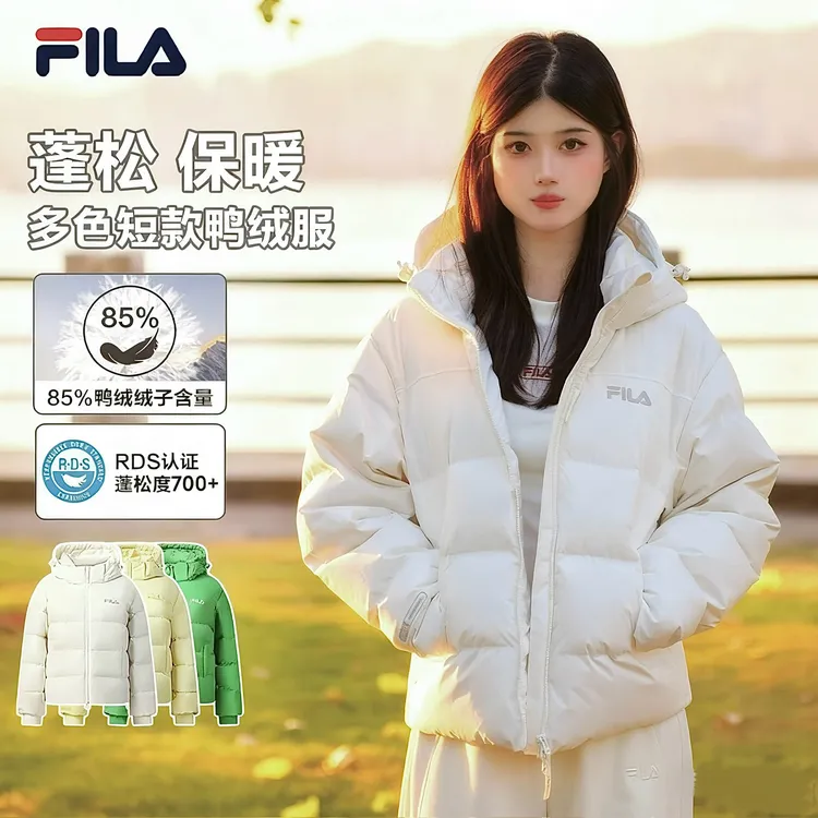 FILA斐乐多彩羽绒服【斐暖自发热】可拆卸帽高充绒保暖85鸭绒服男女