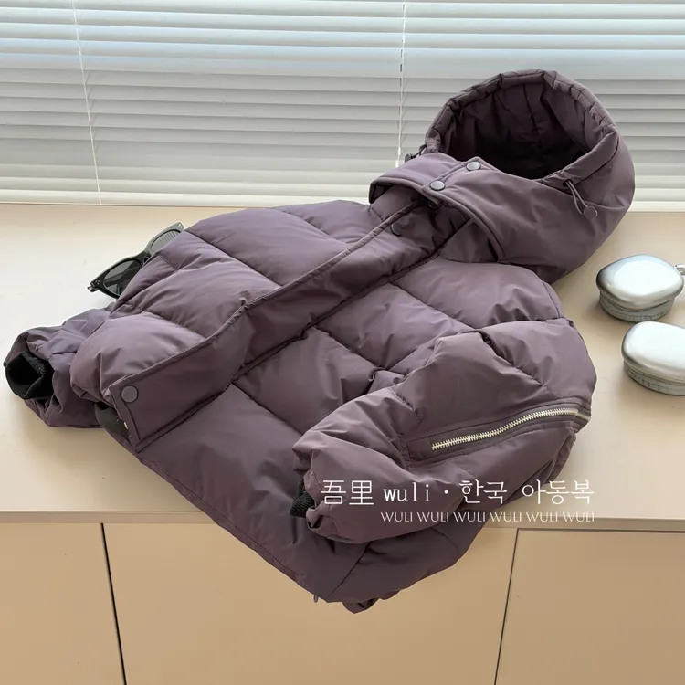 吾里Wuli韩国男童装白鸭绒羽绒服冬季超好看的儿童面包服带帽外套
