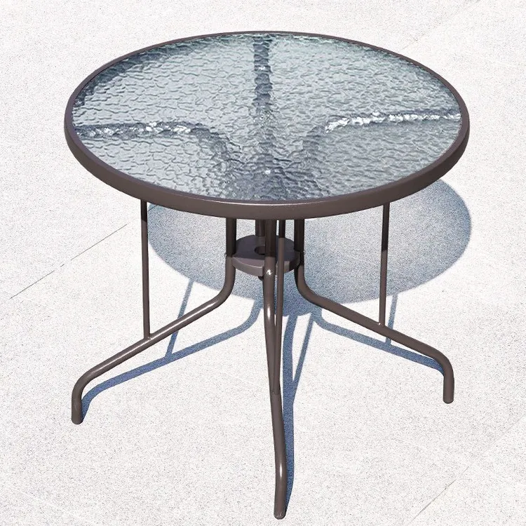 户外简约折叠组装圆桌-露台花园必备奶茶咖啡风尚防水家用阳台