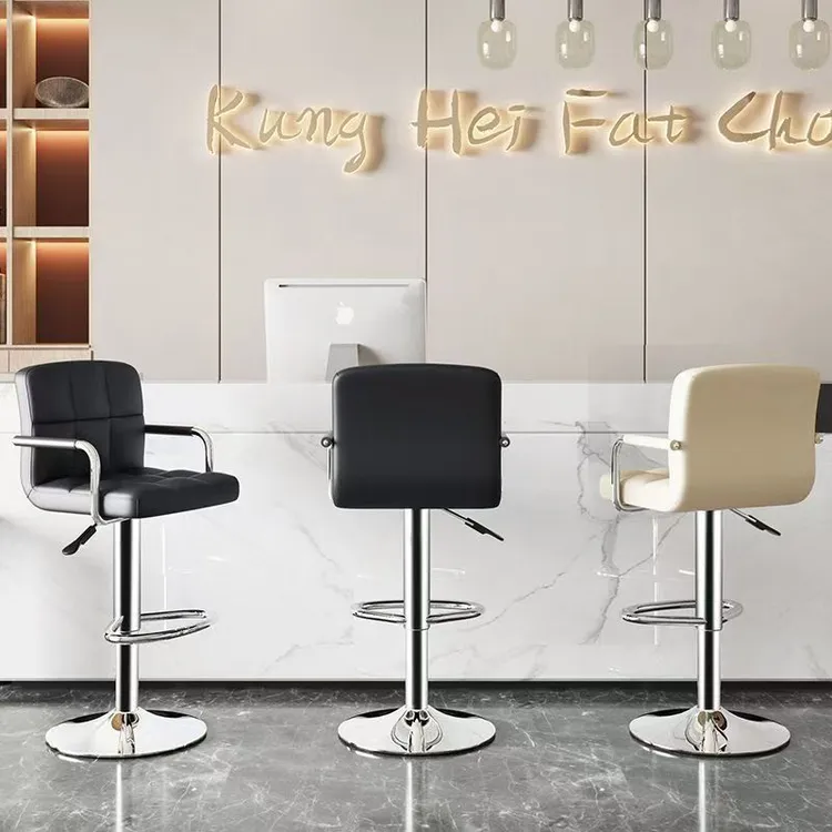 吧台椅升降简约现代高脚椅收银台椅子轻奢吧台椅子家用旋转吧台凳