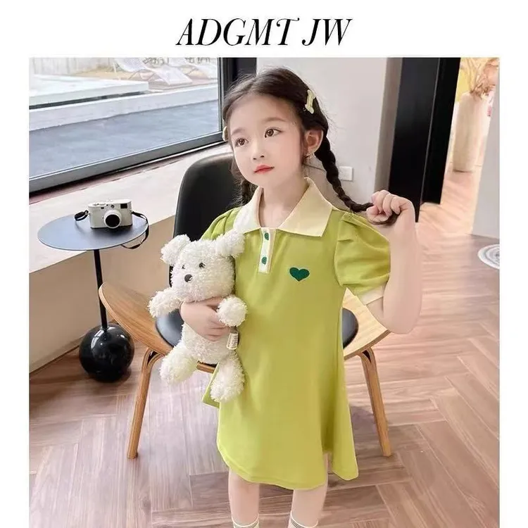 儿童休闲宝宝中大童儿童休闲宝宝中大童女童洋气时尚夏季女孩翻领