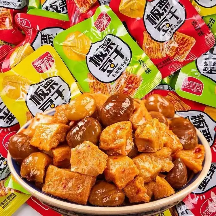 豆多奇板栗豆干烧烤味五香味手撕素肉称重香辣味休闲解馋小零食