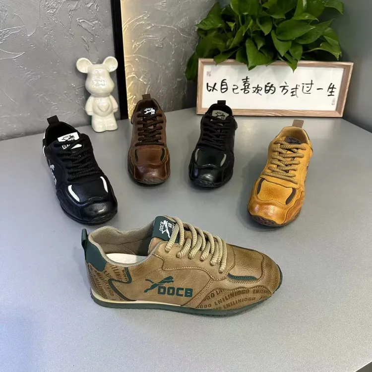 【标准码】新款皮面个性洋气百搭轻便软底休闲男款潮鞋