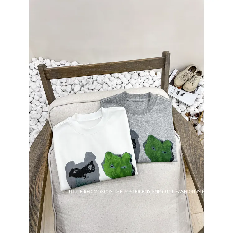 【现现】童装男儿童短袖T恤针织百搭2025夏季新款上衣MMY821822