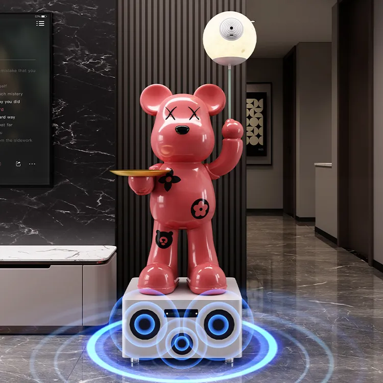 贴花暴力熊落地摆件客厅电视柜旁家居装饰高档开业乔迁礼品轻奢