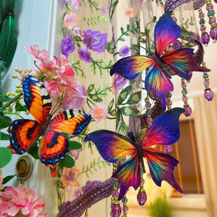 仿真3D立体蝴蝶装饰摆件挂式摆件彩色装饰