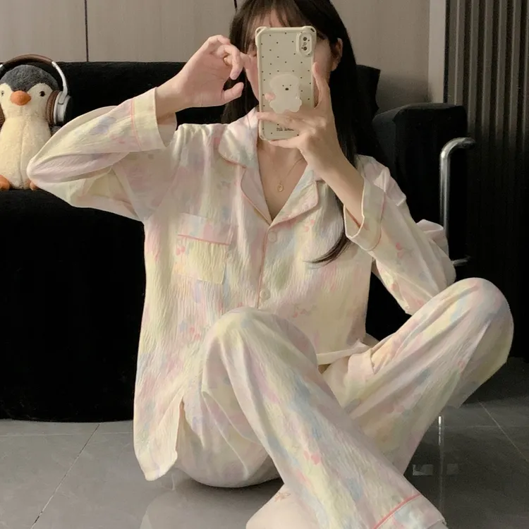 【小樱桃】新款爆款长袖长裤女生睡衣秋款冬款家居服柔软亲肤学生