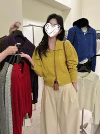 韩系2025秋新款镂空针织开衫女宽松显瘦毛衣外套上衣潮7039