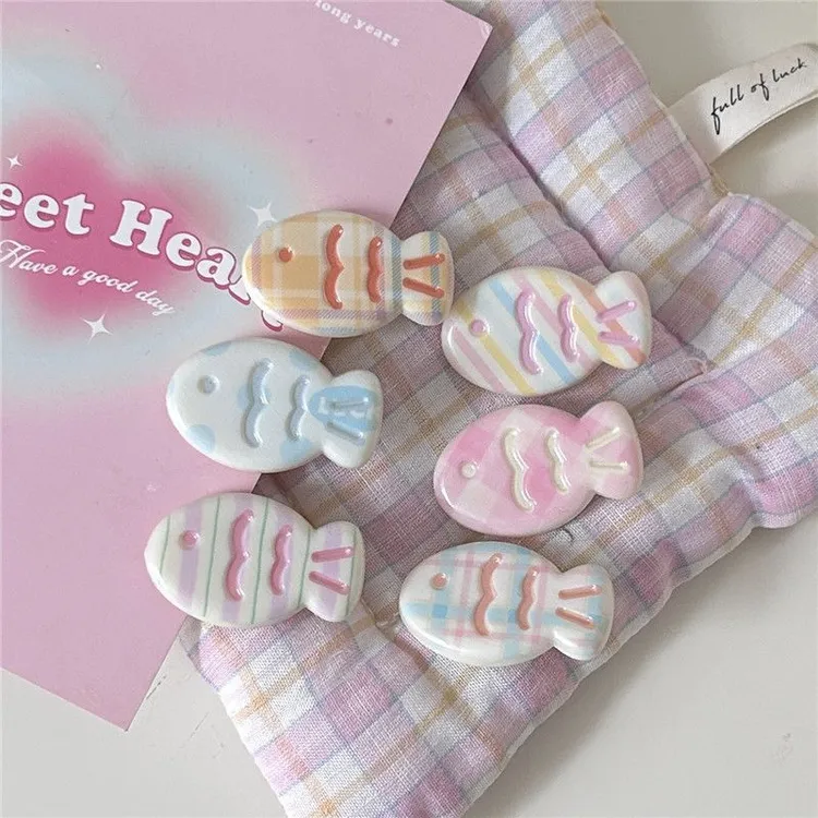 少女奶油色可爱糖果小鱼发夹鲷鱼ins甜美刘海夹卡通百搭少女头饰