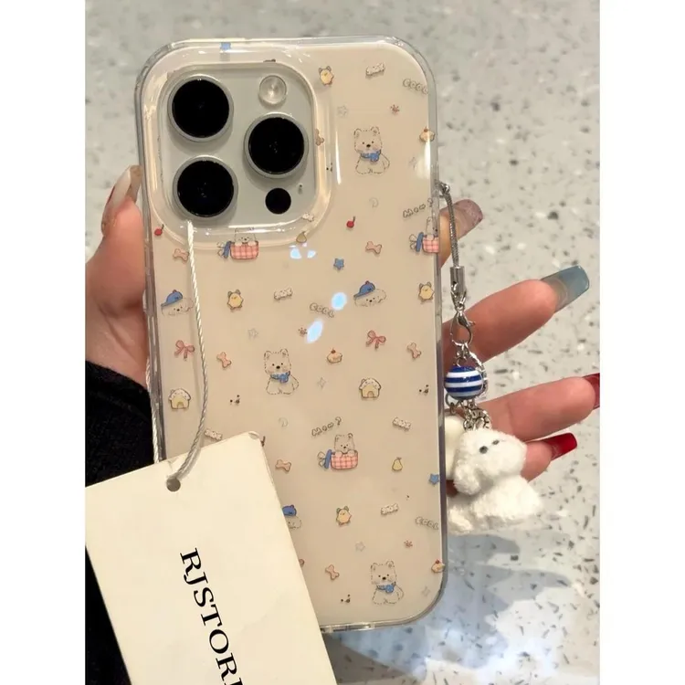 奥菲顿蛋糕西高地吊坠适用iPhone16大孔手机壳华为vivo小米oppo套