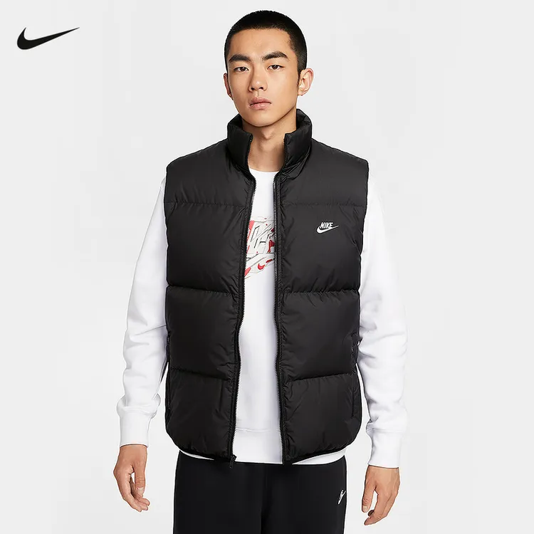 NIKE耐克男子宽松羽绒服马甲冬季新款保暖轻便叠搭  IB2978-010