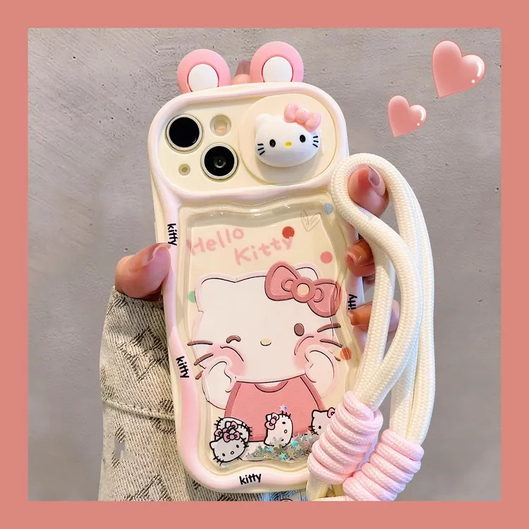 多只流沙kt猫头像适用iPhone17promax手机壳苹果16粉边推拉窗防摔