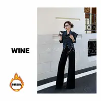 【Wine】“黑胶唱片”秋冬黑牛顶奢高品质重工款高腰显瘦黑色牛仔裤女
