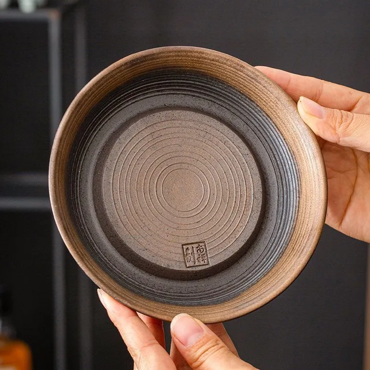 复古粗陶干泡台养壶壶承储水大容量大尺寸茶托壶托功夫茶茶道配件