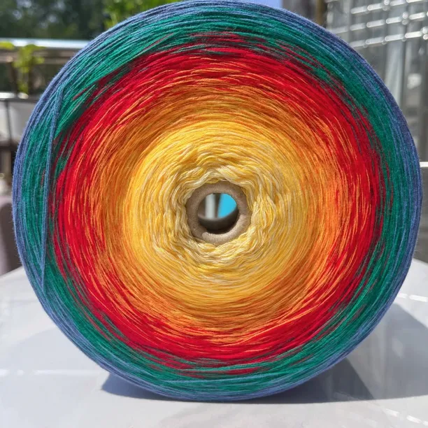 敦煌6股纯棉渐变蛋糕线无闪无捻100%手工编织披肩毯子衣服等材料