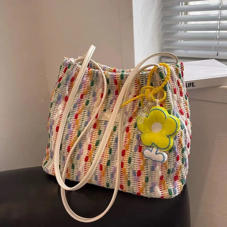 今年流行包包女大容量新款编织单肩包高级质感时尚百搭托特包